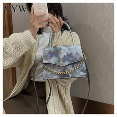 Rainbow Gradient Shoulder Bag Leather Purse
