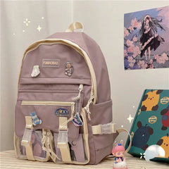 Vintage Cartoon High School Backpack for Teen Girls