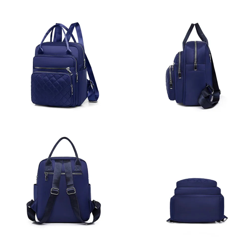 Casual Ladies Multifunctional Backpack Diamond Lattice Women Shoulder Bag
