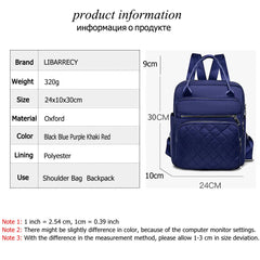 Casual Ladies Multifunctional Backpack Diamond Lattice Women Shoulder Bag