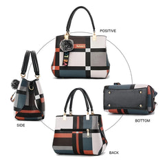 Casual Plaid Shoulder Bag Stitching Wild Messenger Female Totes Crossbody Bags