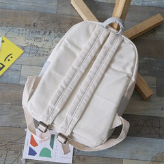 Teenagers Women Canvas Backpack Middle School Student Book Bags Girls Travel