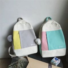 Teenagers Women Canvas Backpack Middle School Student Book Bags Girls Travel