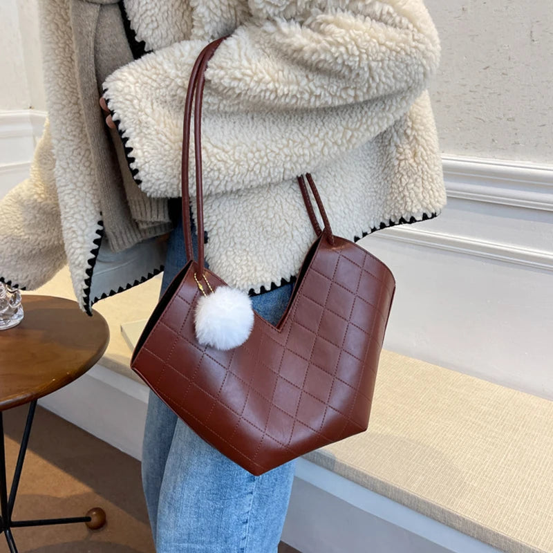 Plaid Shoulder Bag Handbags Ladies Casual Tote