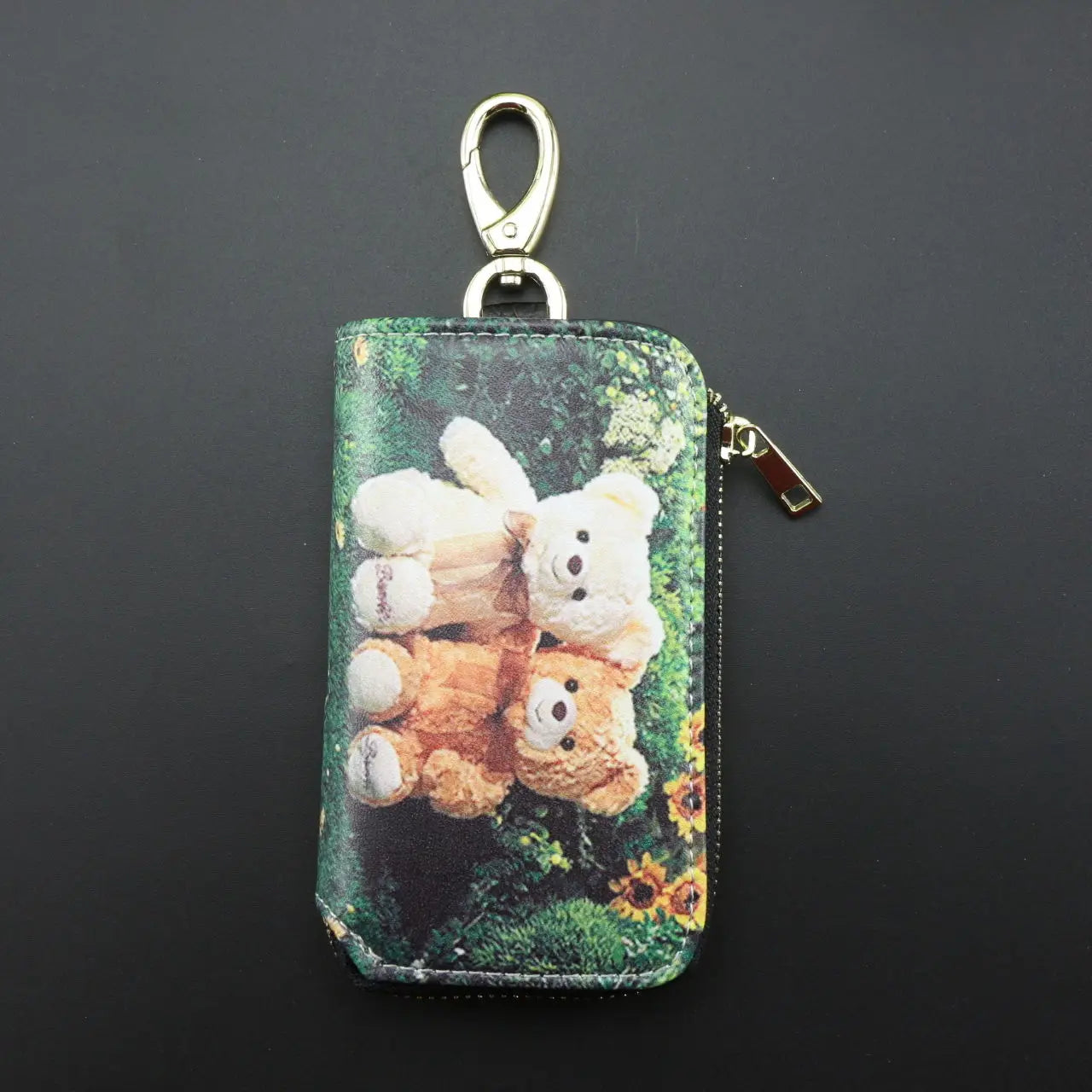 Leather Key Wallet Car Key Case Zipper Holder