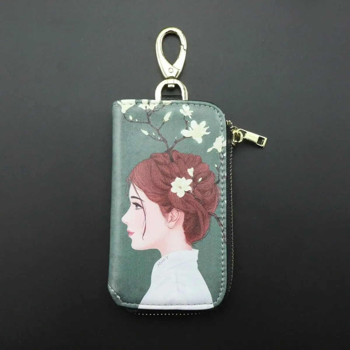 Leather Key Wallet Car Key Case Zipper Holder
