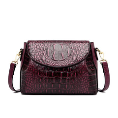Women's Crocodile Pattern Shoulder Bag - Genuine Leather
