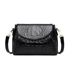 Women's Crocodile Pattern Shoulder Bag - Genuine Leather