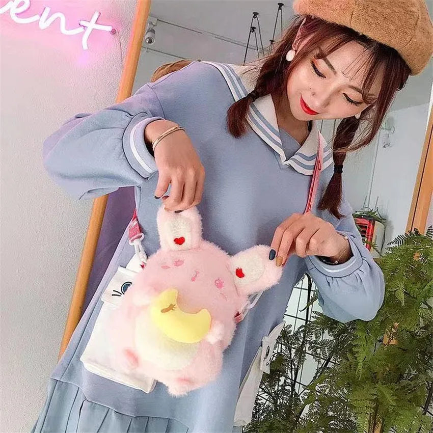 Cat Shoulder Bag Women Plush Mobile Phone Purse