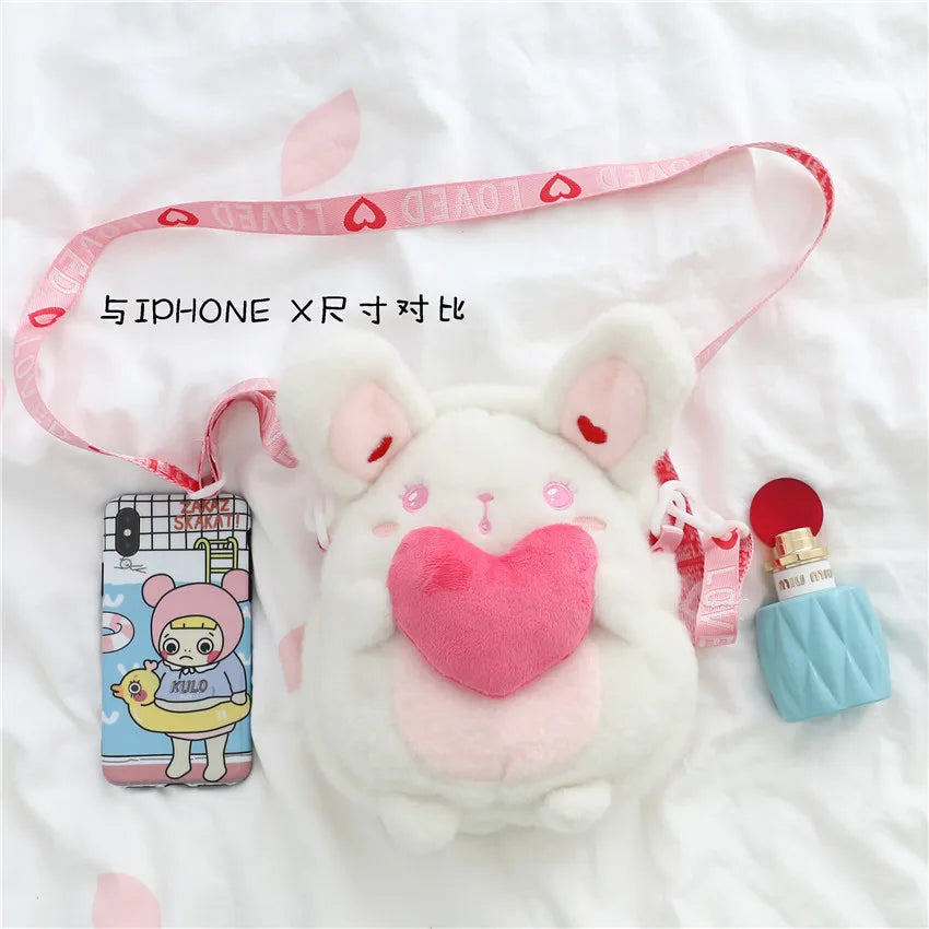 Cat Shoulder Bag Women Plush Mobile Phone Purse