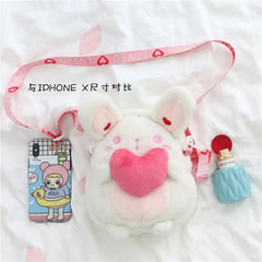 Cat Shoulder Bag Women Plush Mobile Phone Purse