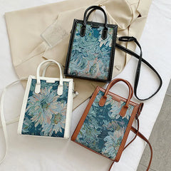 Women's Small Canvas Shoulder Bag Square Crossbody Bag