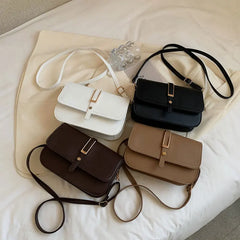 High PU Leather Shoulder Bag Retro Saddle Crossbody Bag