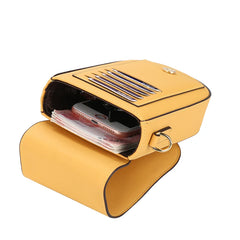Mini PU Leather Shoulder Bag For Girls Yellow