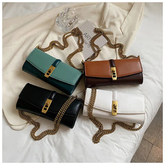 Women Shoulder Bags Chain Messenger Bags Solid Horizontal Bags