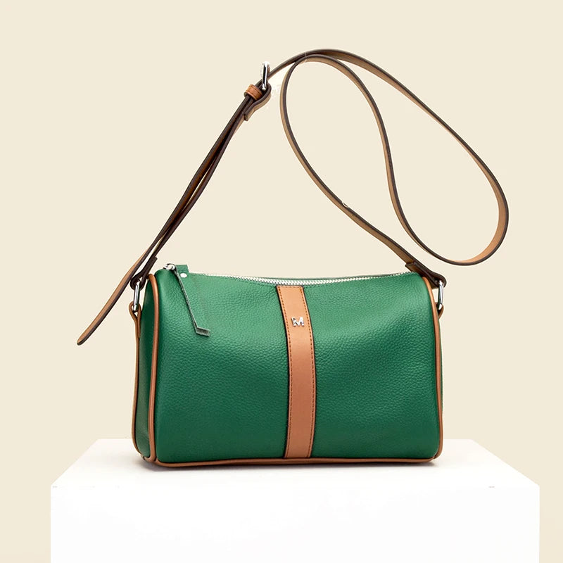 Women Leather Handbag Cowhide Messenger Bag