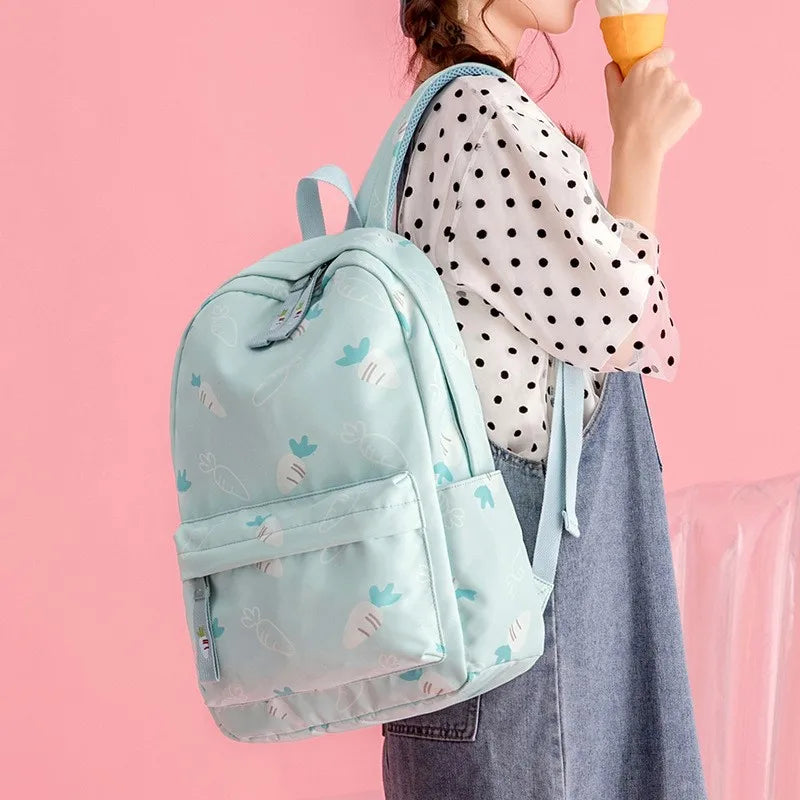 Leisure Backpack Student Schoolbag Female Embroidery Polyester Waterproof