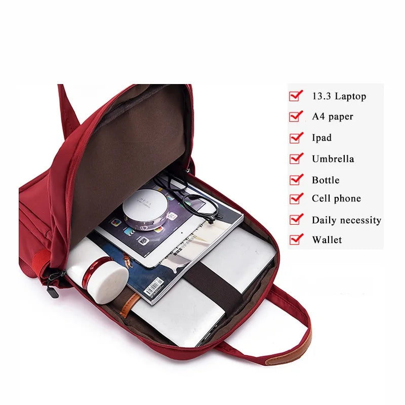 Waterproof Business Laptop Backpack for Women, Oxford Student School Bag