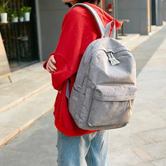 Corduroy School Backpack for Teen Girls Striped Rucksack