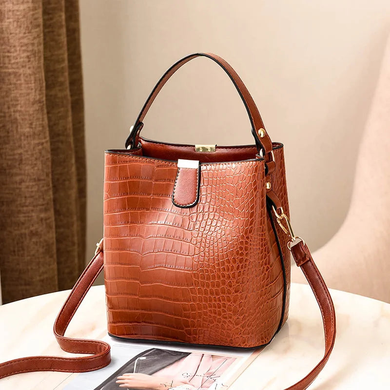 Women's Leisure Bucket Bag Single Shoulder Messenger Bag