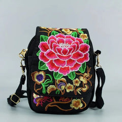 Chinese National Style Women Fanny Shoulder Bag Embroidery Boho Hippie Tassel