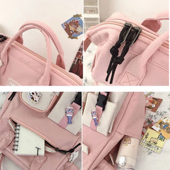 Preppy Purple Backpack Women Waterproof Fancy High School Bags
