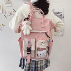 Preppy Purple Backpack Women Waterproof Fancy High School Bags