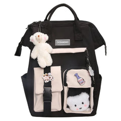 Preppy Purple Backpack Women Waterproof Fancy High School Bags