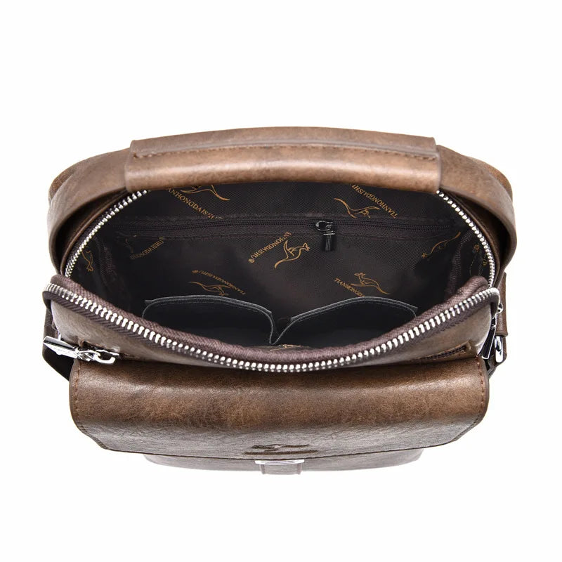 Vintage Leather Messenger Bag Crossbody Handbag
