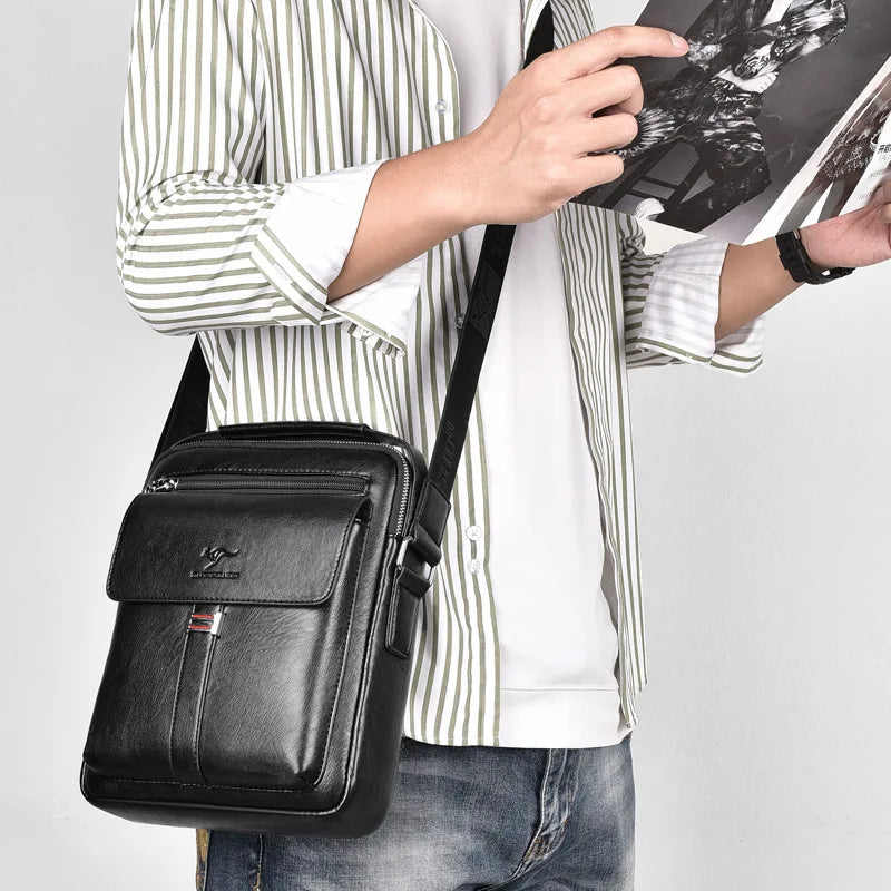 Vintage Leather Messenger Bag Crossbody Handbag