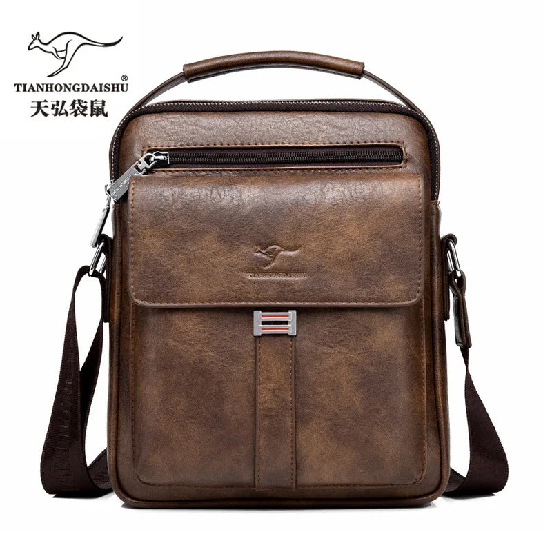 Vintage Leather Messenger Bag Crossbody Handbag