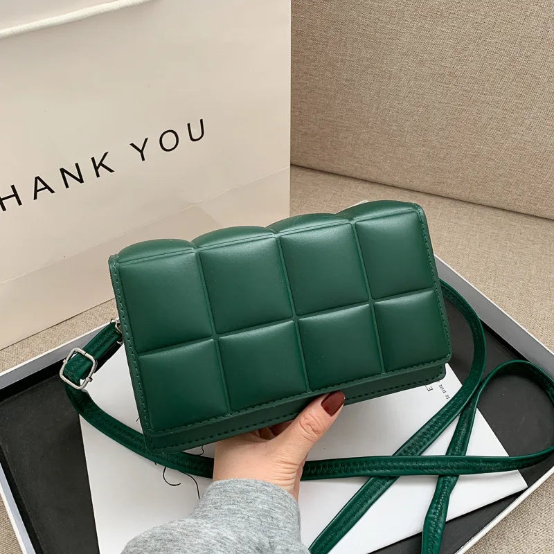 Plaid Small PU Leather Crossbody Bag for Women