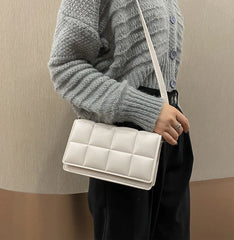 Plaid Small PU Leather Crossbody Bag for Women
