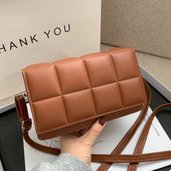 Plaid Small PU Leather Crossbody Bag for Women