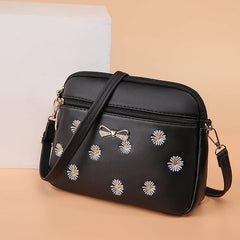 Spring Daisy Satchel Sweet Embroidery Shoulder Bag