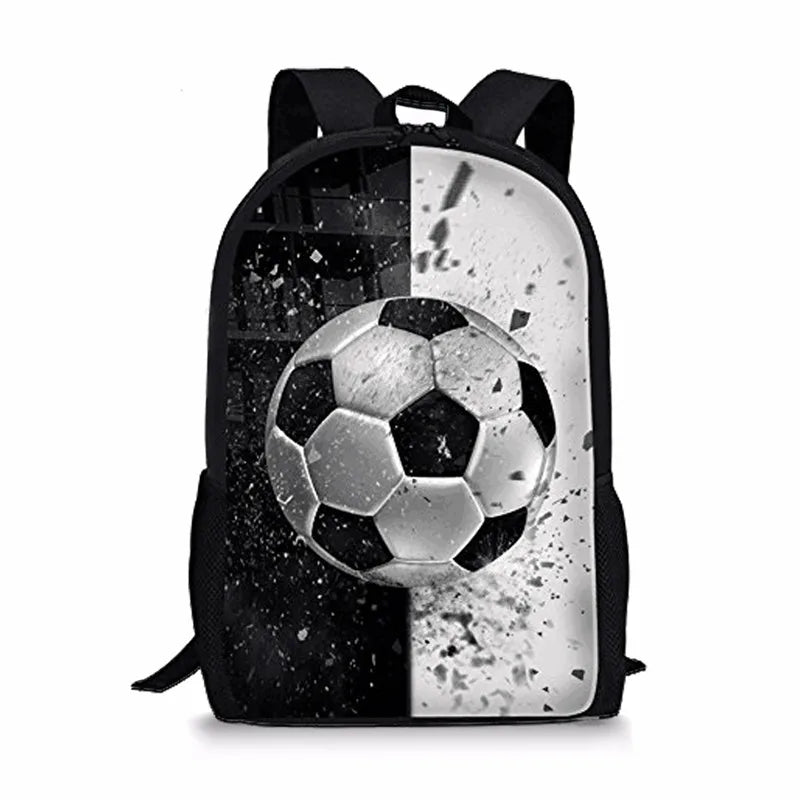 Boys Football Printed Schoolbag Lightweight Book Bag Satchel