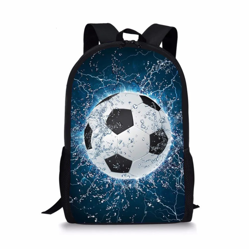 Boys Football Printed Schoolbag Lightweight Book Bag Satchel