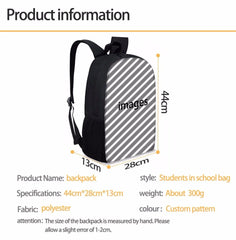 Boys Football Printed Schoolbag Lightweight Book Bag Satchel