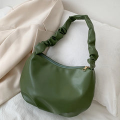 Summer Pleated Handbags for Women PU Cloud Bags Leisure Armpit Bag