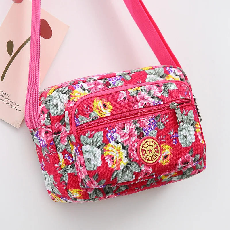 Summer Elderly Canvas Crossbody Bag Women's Bag