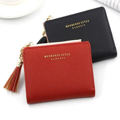 Tassel Women Wallet Short Leather Zipper Purses Portefeuille Female Purse Clutch