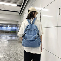 Vintage Style Jeans Backpacks Bags Large Size School Bags Denim Travel Bags Kroe
