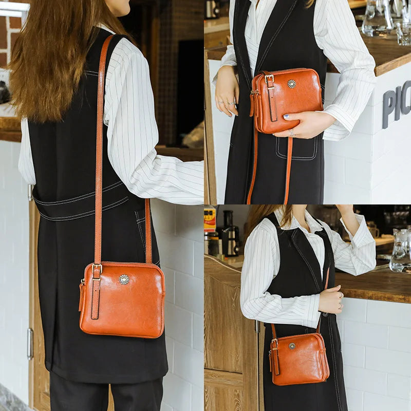 Vintage Style Shoulder Bag Square Crossbody Bags For Women