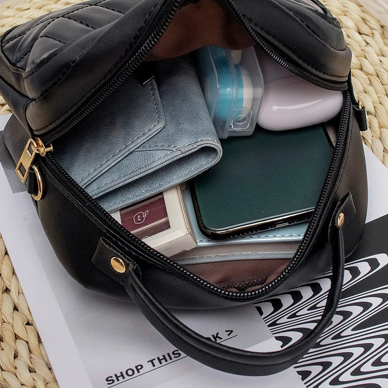 Winter PU Handbags Wild Rhombus Women's Shoulder Bag Girls Messenger Bag