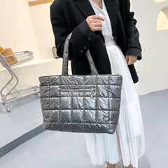 Winter Warm Space Cotton Casual Tote Bag High Capacity Women's Bag