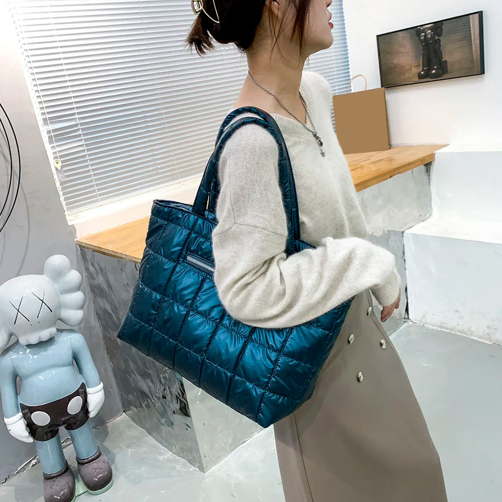 Winter Warm Space Cotton Casual Tote Bag High Capacity Women's Bag