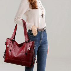 Winter Pu Leather Shoulder Bag Zipper Handbags Purse