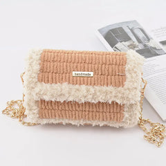 Hand-Woven Pom Pom Wool Shoulder Bag