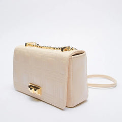 Small Square Bag with Line Decoration Chain Mini Shoulder Messenger