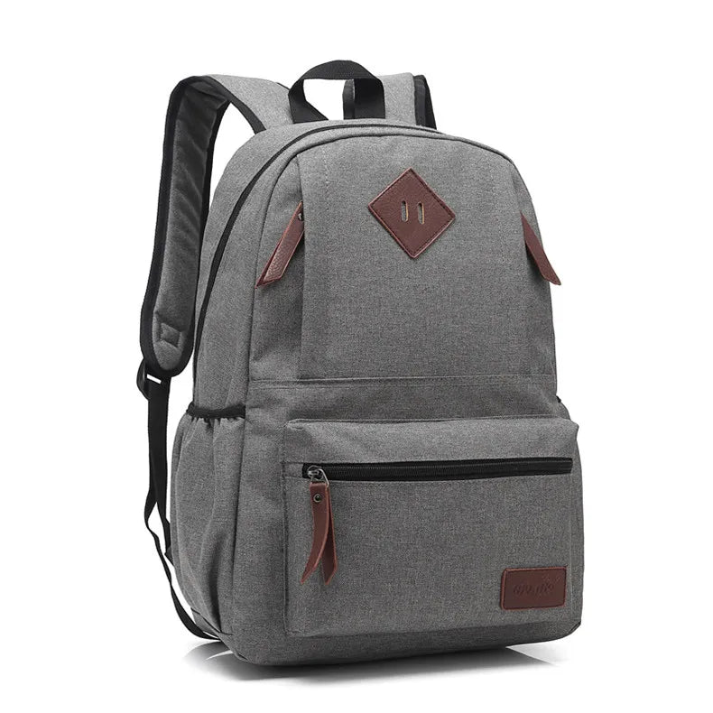 Neutral Solid Oxford Backpack for School